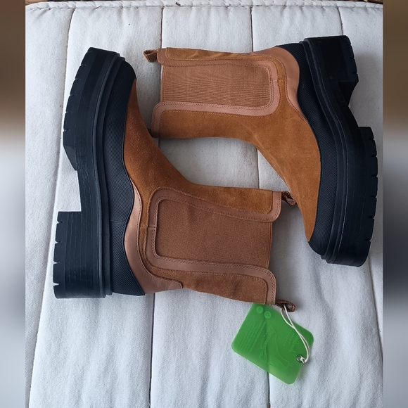 NWT Sam Edelman Tan Lulia Lug Sole Tan/Whiskey Suede Boots_7.5 - Picture 9 of 11